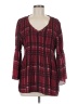 Spense Burgundy 3/4 Sleeve Blouse Size M - photo 1
