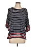 Max Studio Stripes Black 3/4 Sleeve T-Shirt Size L - photo 1