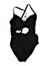 EOMENIE Solid Black One Piece Swimsuit Size L - photo 1