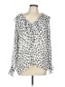 Ann Taylor LOFT 100% Polyester Silver Long Sleeve Blouse Size L - photo 1