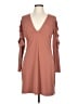 Express Solid Brown Casual Dress Size L - photo 1