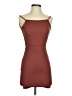 Boohoo Solid Brown Orange Cocktail Dress Size 4 - photo 1