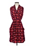 Aqua 100% Polyester Argyle Red Casual Dress Size S - photo 1