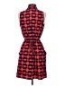 Aqua 100% Polyester Argyle Red Casual Dress Size S - photo 2