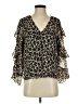 Vince Camuto 100% Polyester Animal Print Brown 3/4 Sleeve Blouse Size XS - photo 1