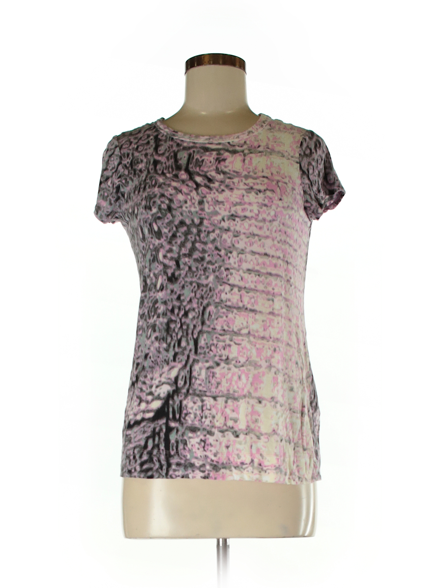 Simply Vera Vera Wang 100% Rayon Tie-dye Light Pink Short Sleeve T ...