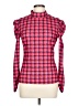 Shein Houndstooth Pink Long Sleeve Blouse Size 12 - photo 1