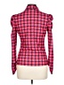 Shein Houndstooth Pink Long Sleeve Blouse Size 12 - photo 2
