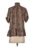 Joie Animal Print Brown Short Sleeve Blouse Size XXS - photo 2