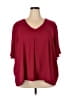 Ellos Burgundy Short Sleeve Blouse Size 3X - photo 1