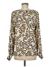 CAbi 100% Polyester Animal Print Ivory Long Sleeve Blouse Size M - photo 2