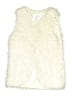 Justice 100% Polyester Ivory Faux Fur Vest Size 8 - 10 - photo 1