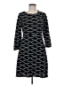Indication 100% Polyester Chevron-herringbone Black Casual Dress Size 8 - photo 1