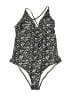Ekouaer Print Black One Piece Swimsuit Size XXL - photo 1