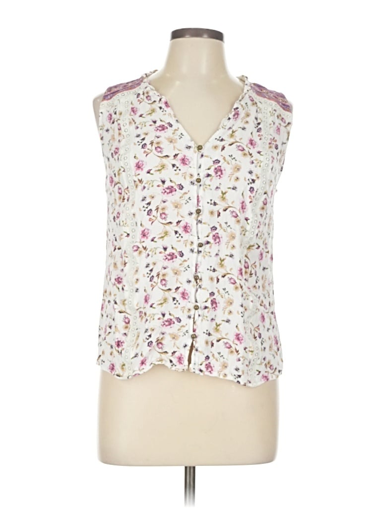Pre-owned Mason & Belle Sleeveless Blouse In White