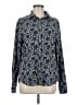 Express Print Blue Long Sleeve Blouse Size M - photo 1