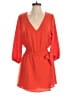 Evereve 100% Polyester Solid Orange Romper Size S - photo 1