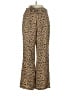 Leith 100% Polyester Animal Print Gold Casual Pants Size S - photo 2