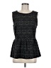 Talbots Jacquard Damask Black Sleeveless Blouse Size M - photo 1