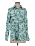 prologue 100% Polyester Print Teal Long Sleeve Blouse Size S - photo 1