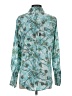 prologue 100% Polyester Print Teal Long Sleeve Blouse Size S - photo 2