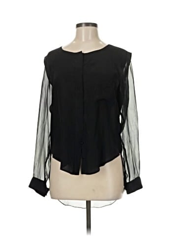 Waverly Grey Long Sleeve Silk Top (view 1)