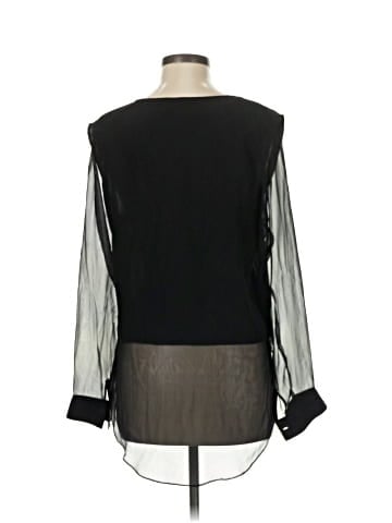 Waverly Grey Long Sleeve Silk Top (view 2)