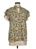 Pleione 100% Polyester Yellow Short Sleeve Blouse Size M - photo 1