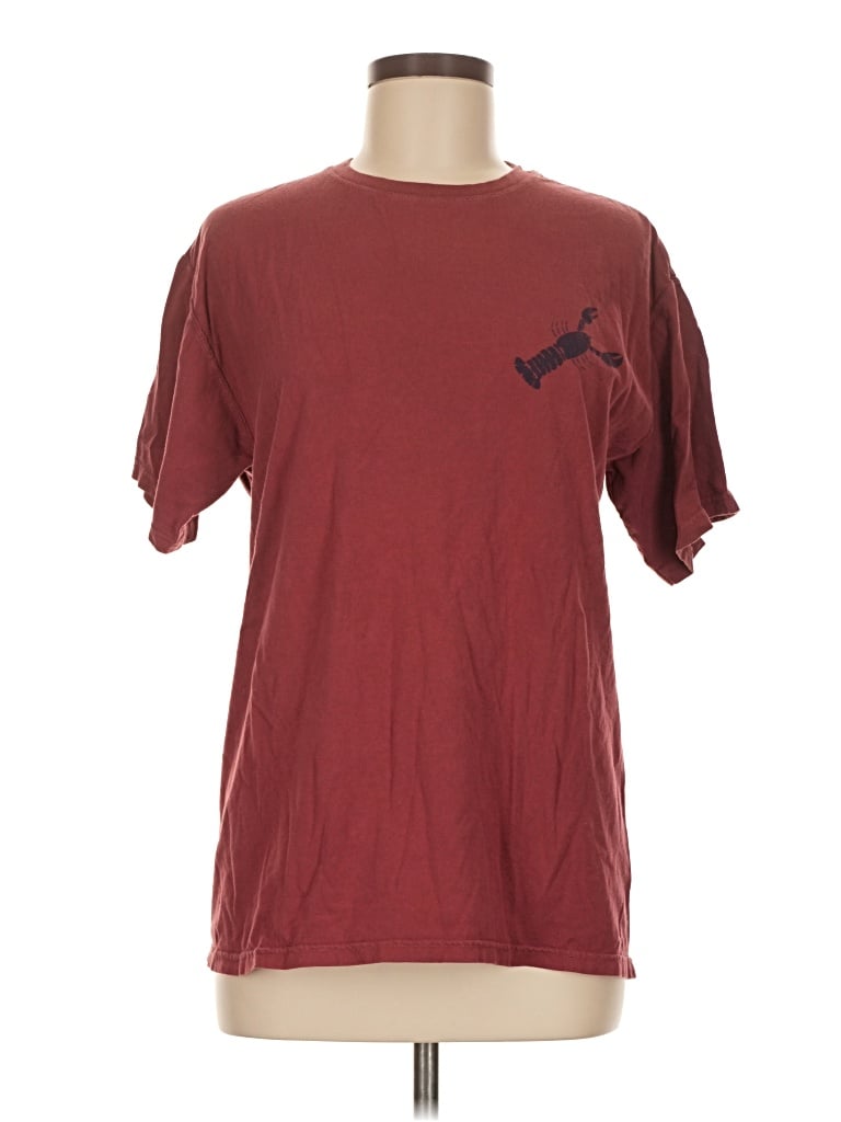 Pre-owned Comfort Wash Short Sleeve T-shirt In Burgundy