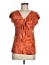 MICHAEL Michael Kors Print Orange Short Sleeve Blouse Size M - photo 1