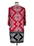 Studio One Paisley Red Casual Dress Size XL - photo 2