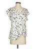 Pleione 100% Polyester Silver Short Sleeve Blouse Size S - photo 1