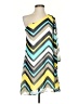 Point 100% Polyester Chevron-herringbone Yellow Casual Dress Size S - photo 1