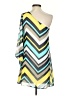 Point 100% Polyester Chevron-herringbone Yellow Casual Dress Size S - photo 2