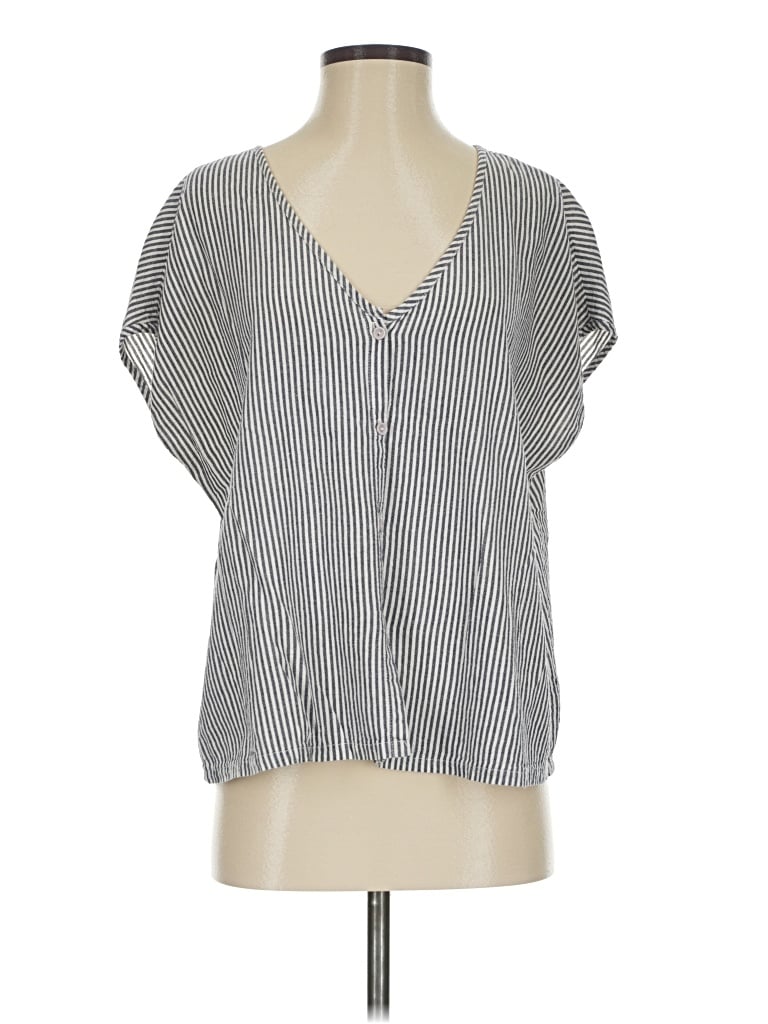 Pre-owned Sam & Lavi Short Sleeve Blouse In Blue