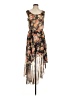 Venus 100% Polyester Floral Brown Black Cocktail Dress Size M - photo 1