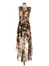 Venus 100% Polyester Floral Brown Black Cocktail Dress Size M - photo 2