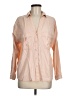 Zara Basic Color Block Orange Pink 3/4 Sleeve Button-Down Shirt Size M - photo 1