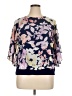 Faith and Joy 100% Polyester Floral Purple 3/4 Sleeve Blouse Size XL - photo 1