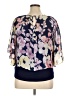 Faith and Joy 100% Polyester Floral Purple 3/4 Sleeve Blouse Size XL - photo 2