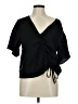 Lovers + Friends 100% Polyester Black Short Sleeve Blouse Size M - photo 1