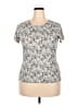 Apostrophe Floral Silver Short Sleeve T-Shirt Size 18 - photo 1