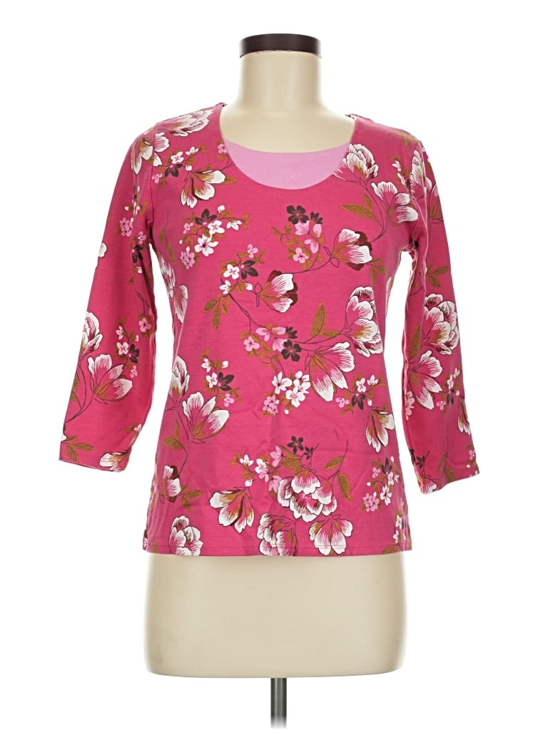 Pre-owned White Stag 3/4 Sleeve Top Pink Boatneck Tops