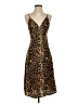 LPA 100% Polyester Animal Print Brown Cocktail Dress Size XXS - photo 1