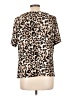 Express Animal Print Brown Short Sleeve Blouse Size L - photo 2