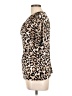 Express Animal Print Brown Short Sleeve Blouse Size L - photo 5