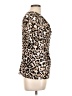 Express Animal Print Brown Short Sleeve Blouse Size L - photo 4