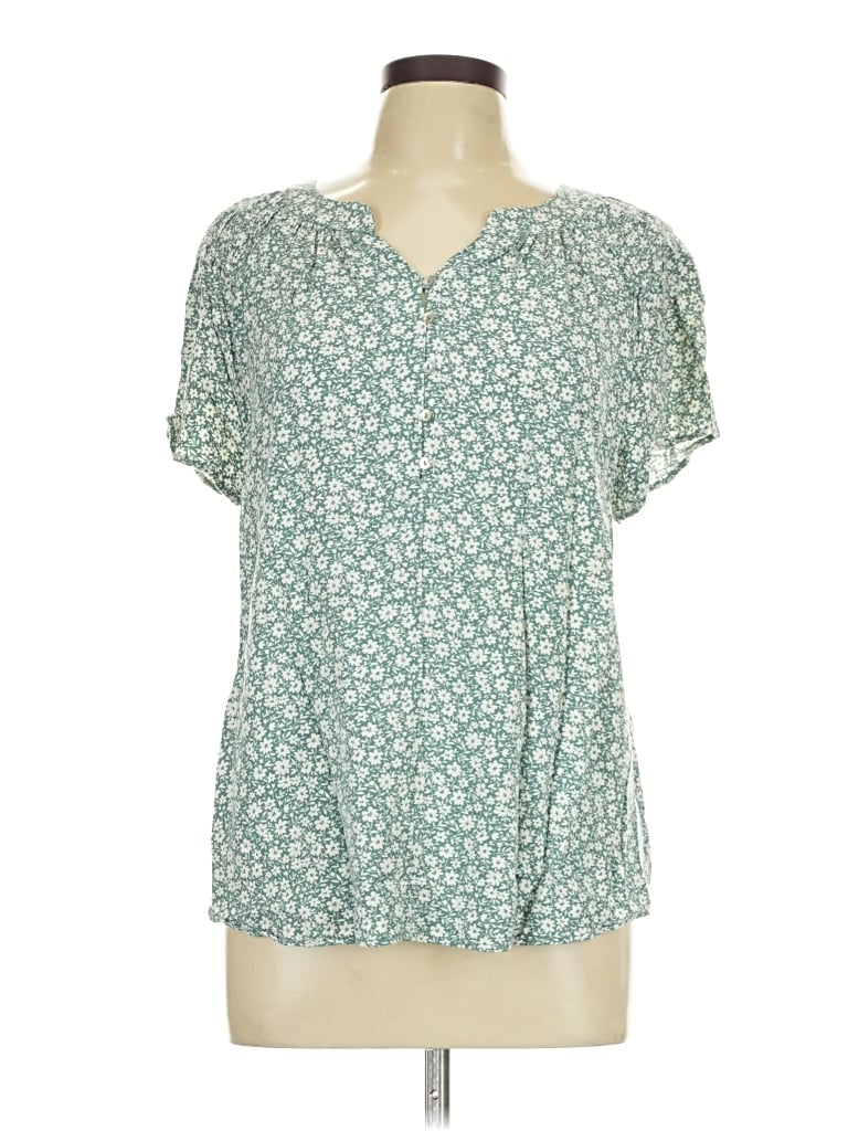 Pre-owned Mason & Belle Short Sleeve Blouse In Blue