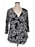 Jennifer Lopez Black 3/4 Sleeve Blouse Size 0X - photo 1
