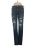 Express Jeans Hearts Blue Jeggings Size 4 - photo 1